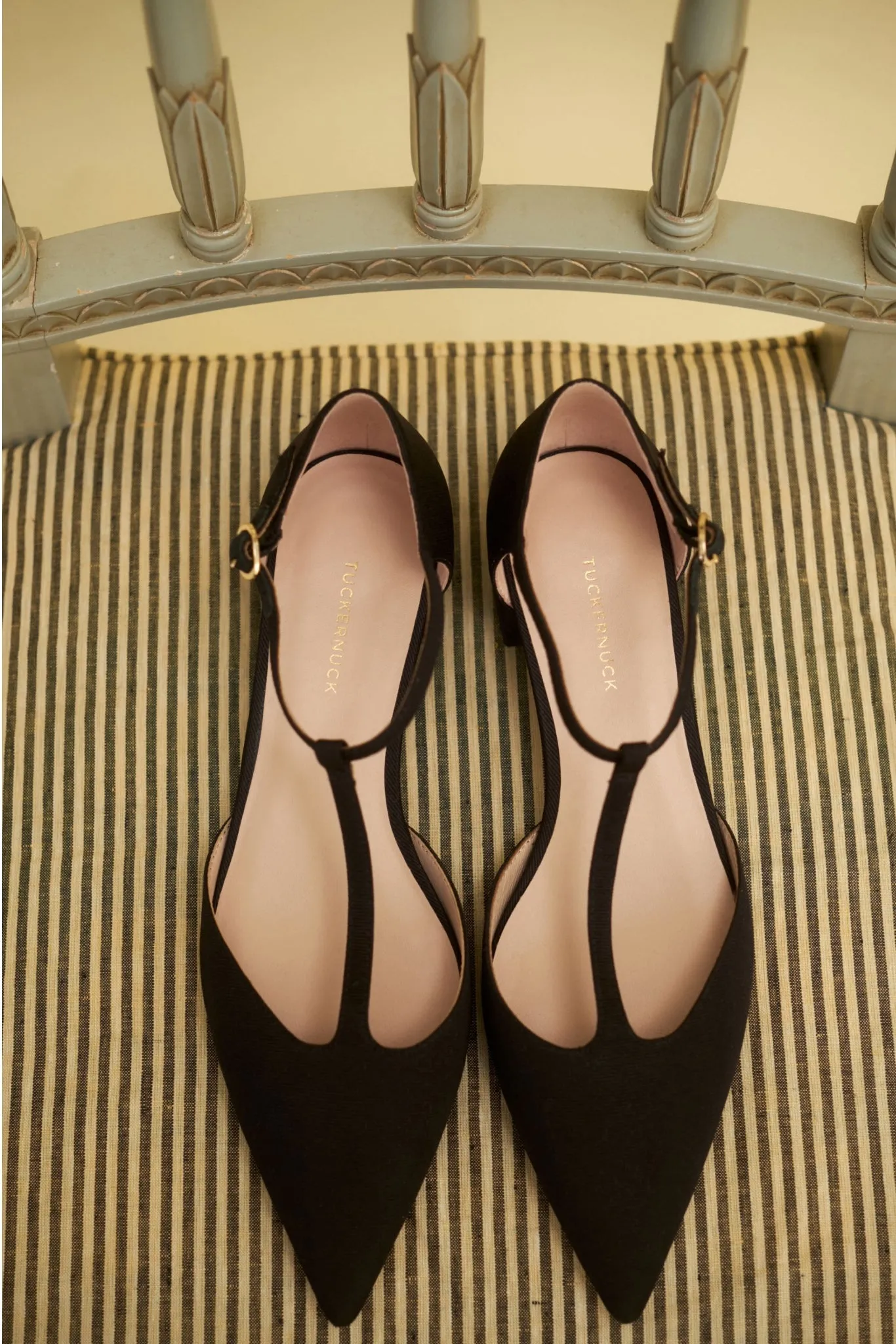 Black Grosgrain Collins Flats