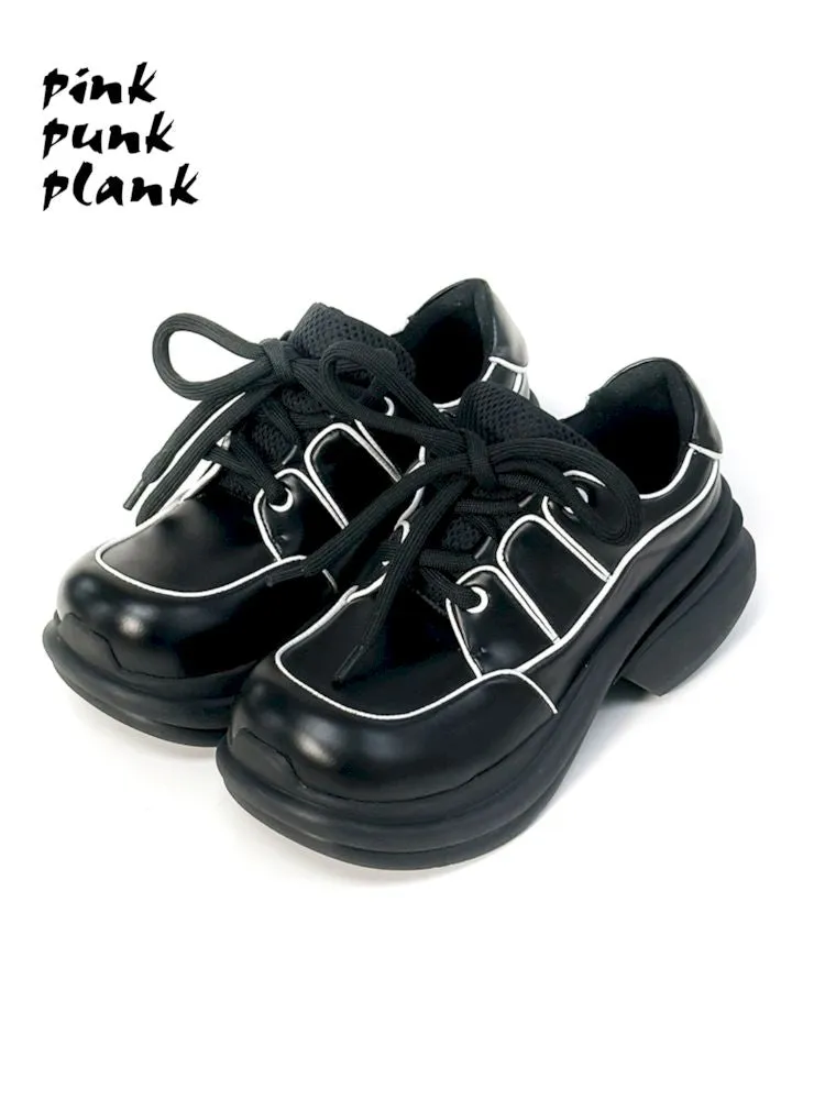 Black Patchwork Sport Chunky Shoes【s0000006657】