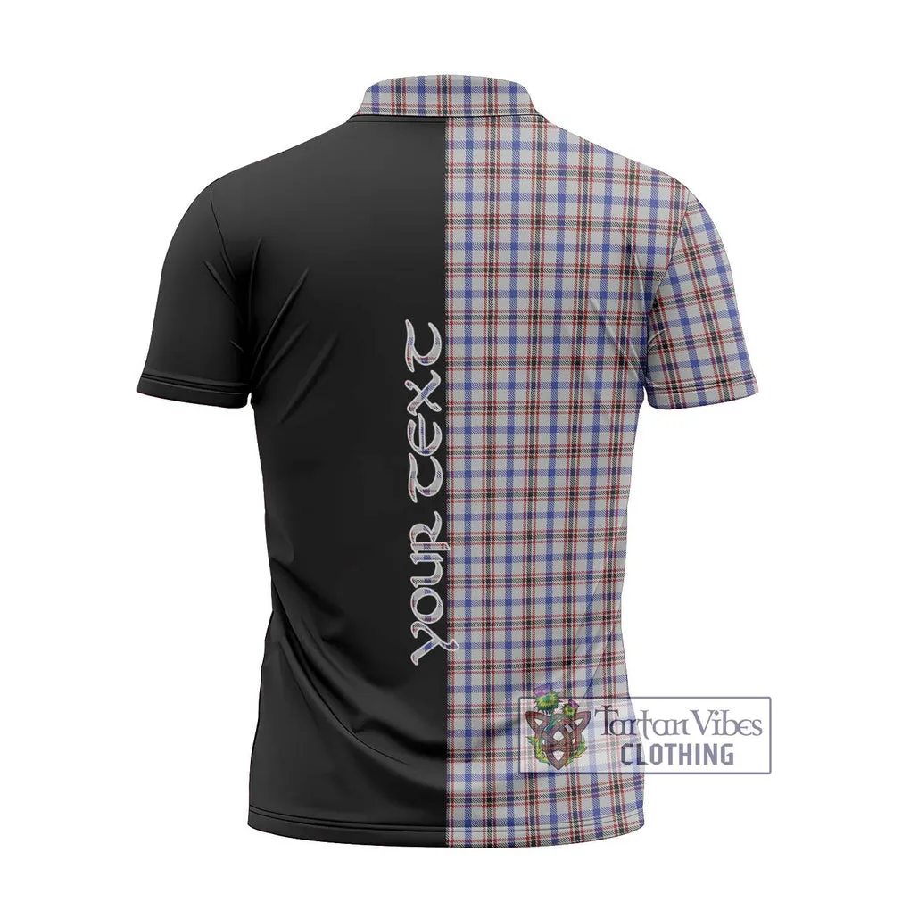 Boswell Tartan Zipper Polo Shirt with Family Crest and Half Of Me Style