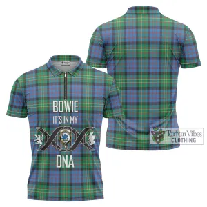 Bowie Ancient Tartan Zipper Polo Shirt with Family Crest DNA In Me Style