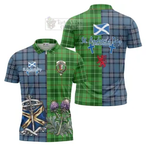 Boyle Tartan Zipper Polo Shirt Happy St. Andrew's Day Half Tartan Style