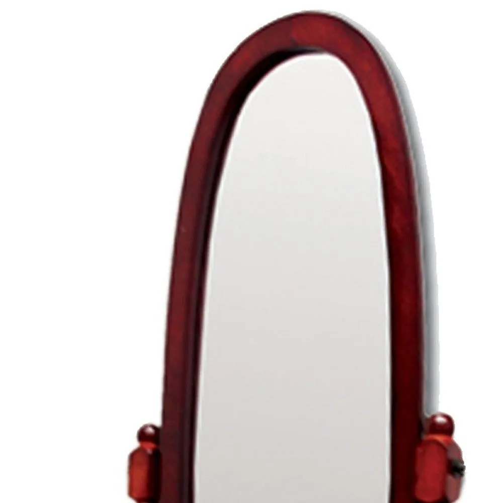 Brown Oval Cheval Standing Mirror | 23"x59"