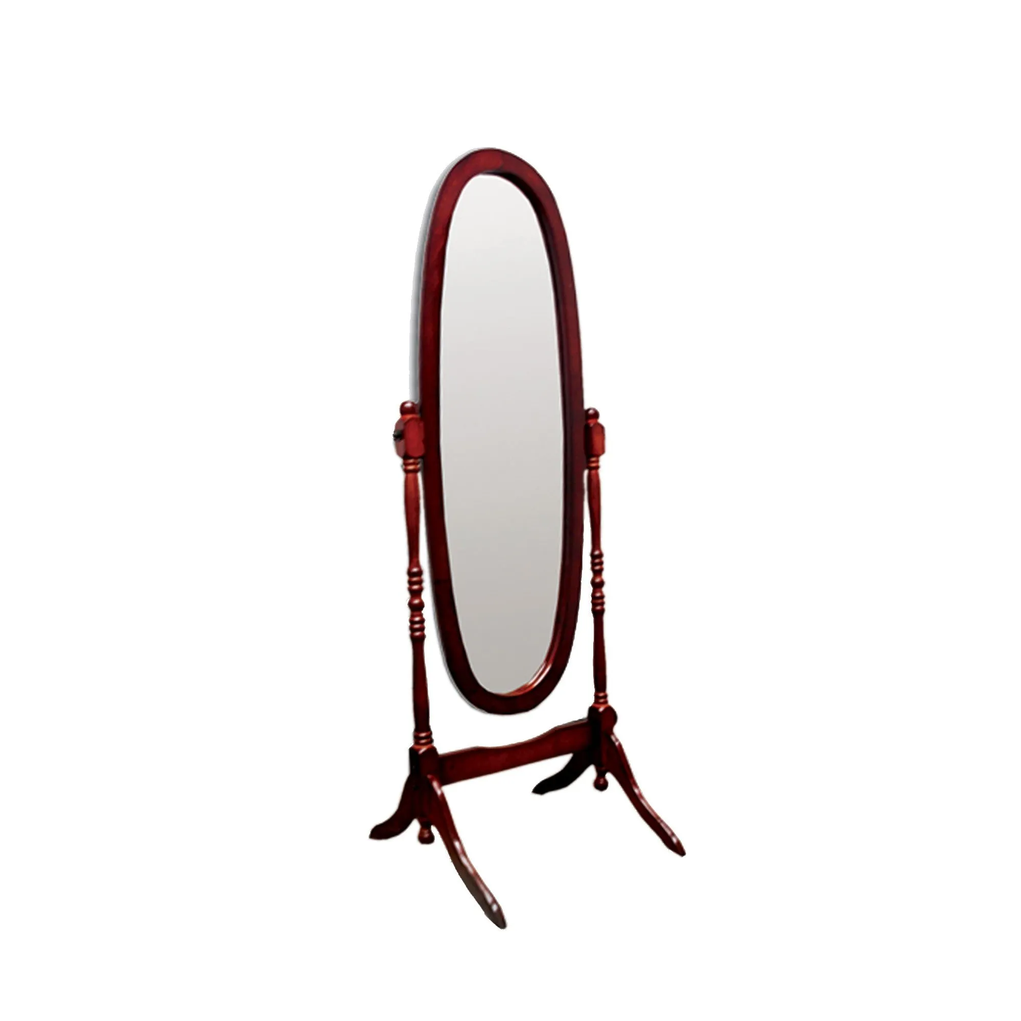 Brown Oval Cheval Standing Mirror | 23"x59"