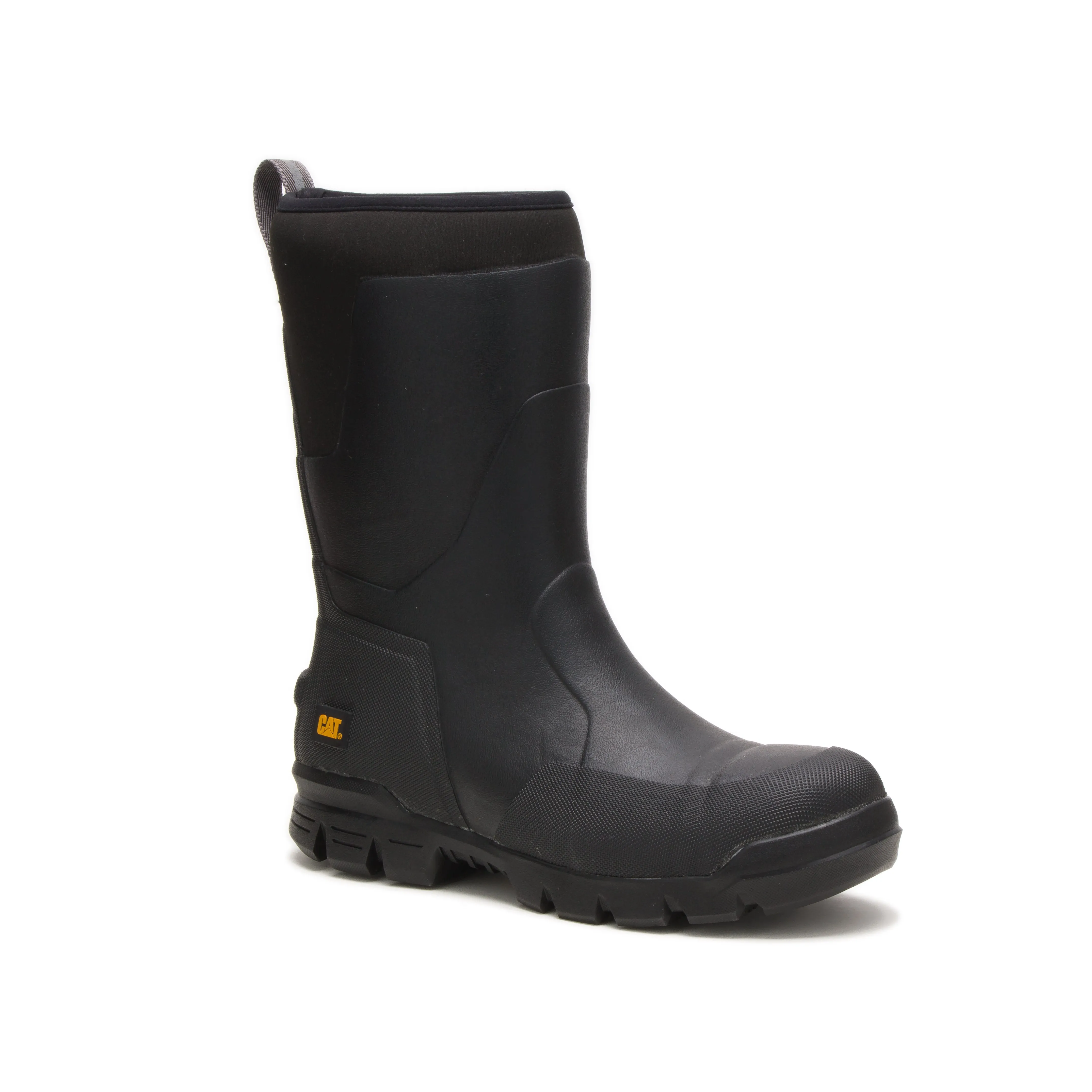 'Caterpillar' Unisex 11" Stormers EH Steel Toe Rubber Boot - Black