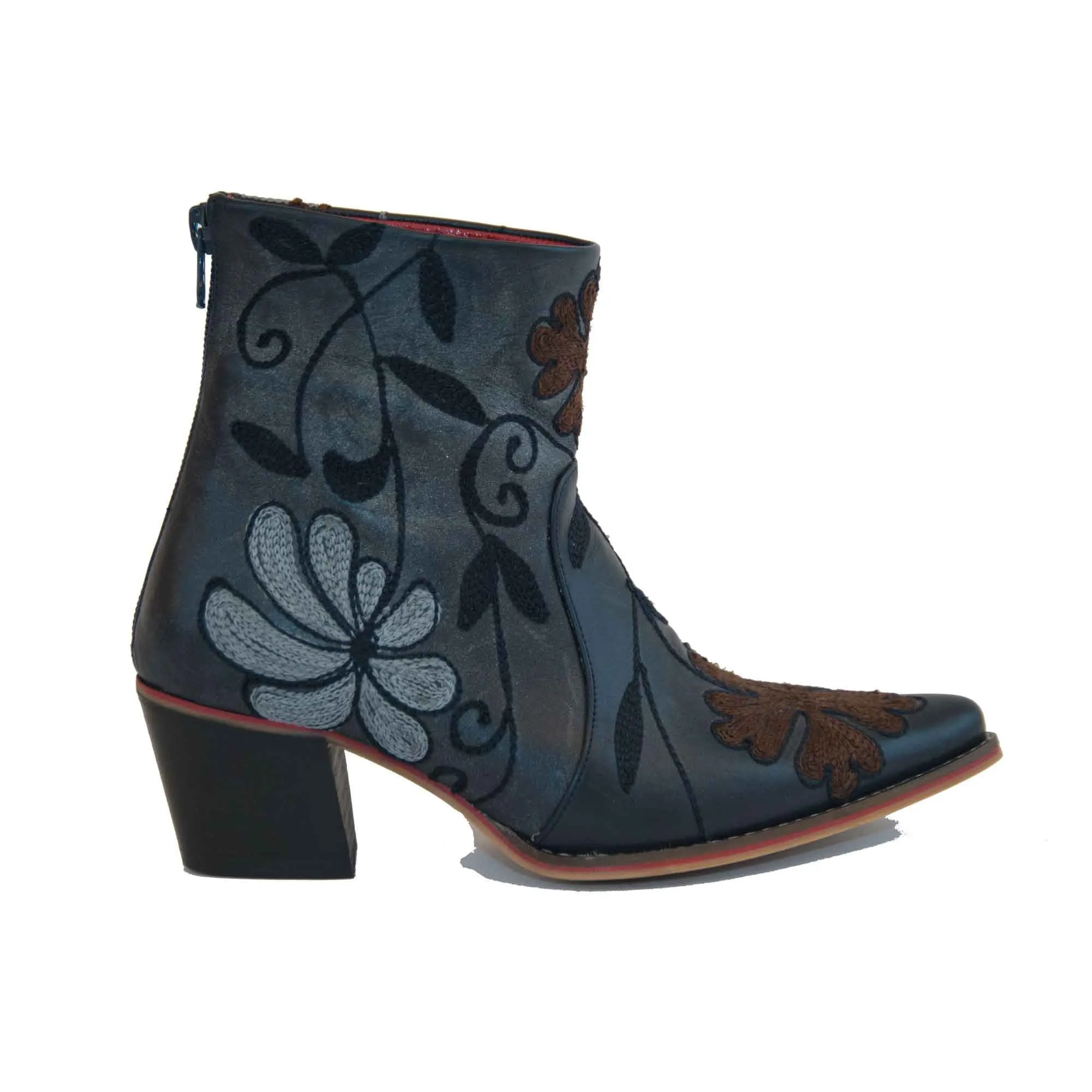 Cheyenne Short Embroidered Leather Boot