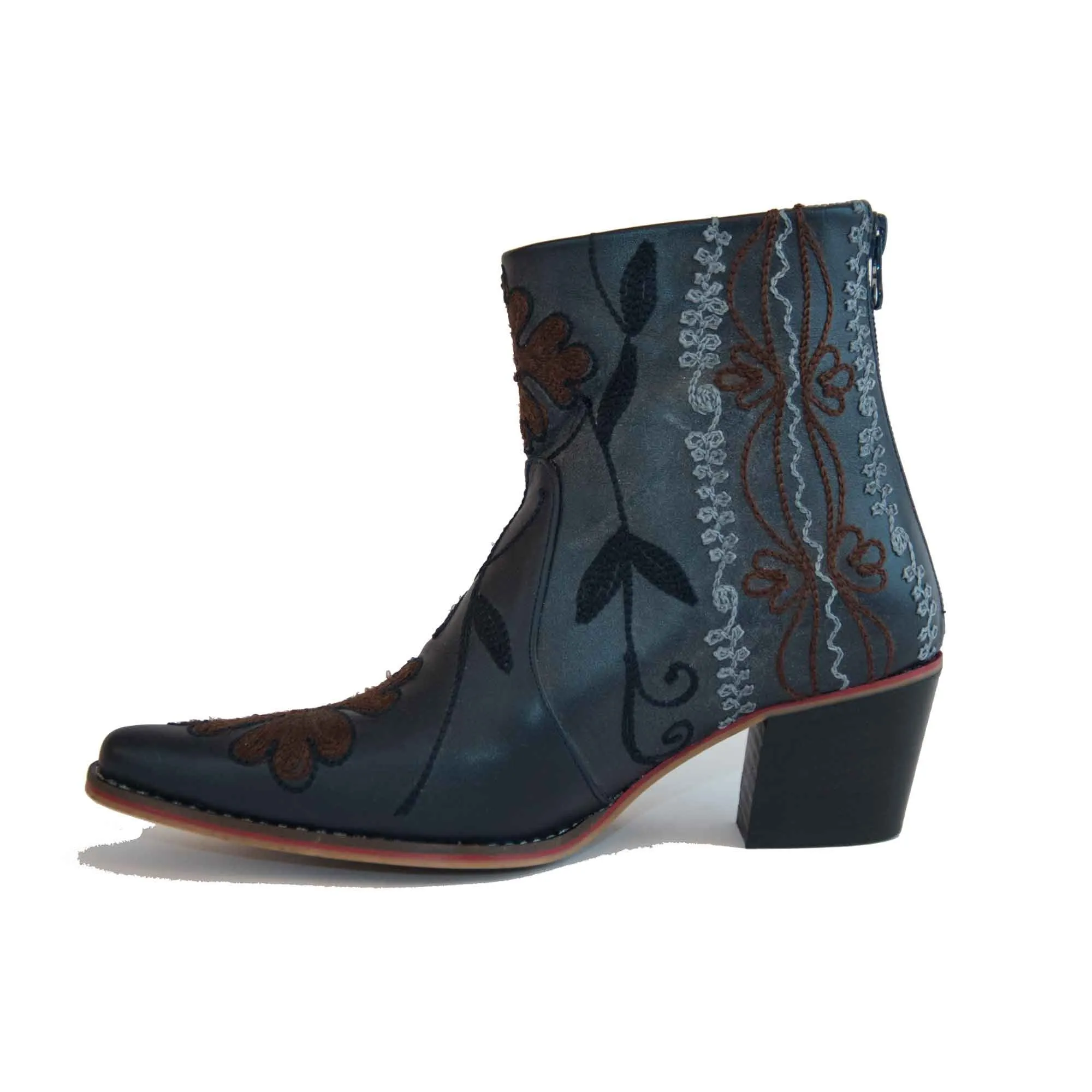 Cheyenne Short Embroidered Leather Boot