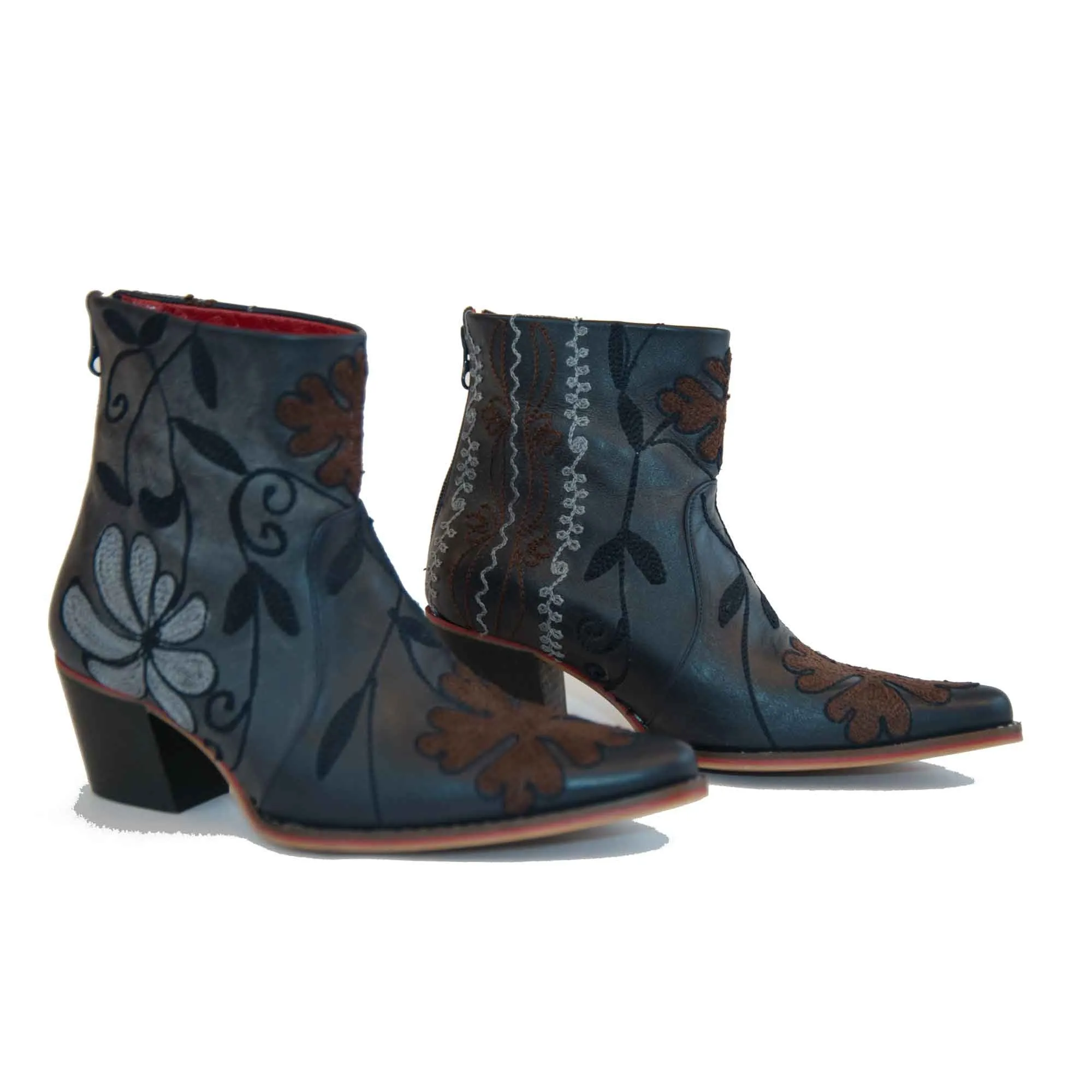 Cheyenne Short Embroidered Leather Boot