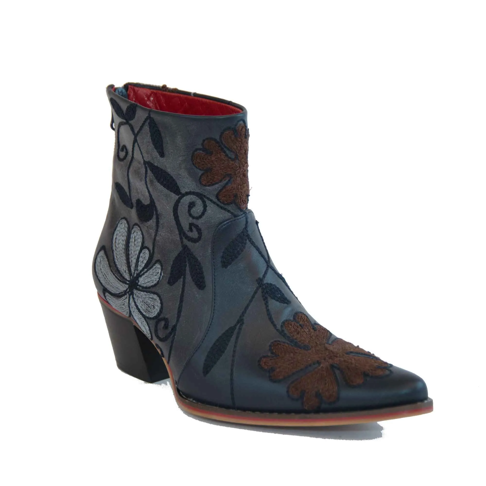 Cheyenne Short Embroidered Leather Boot