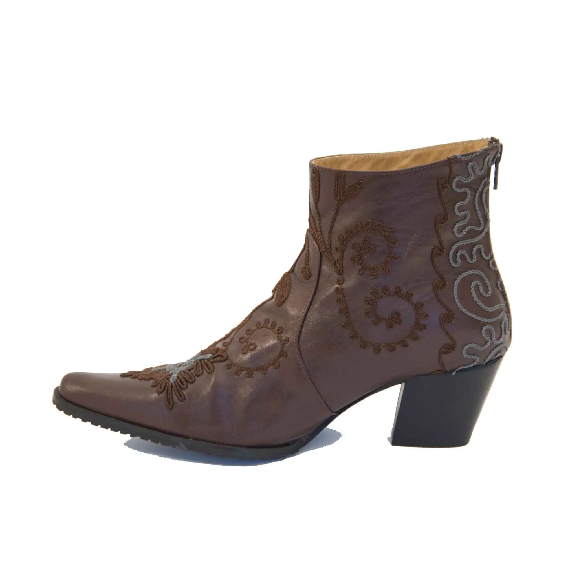 Cheyenne Short Embroidered Leather Boot