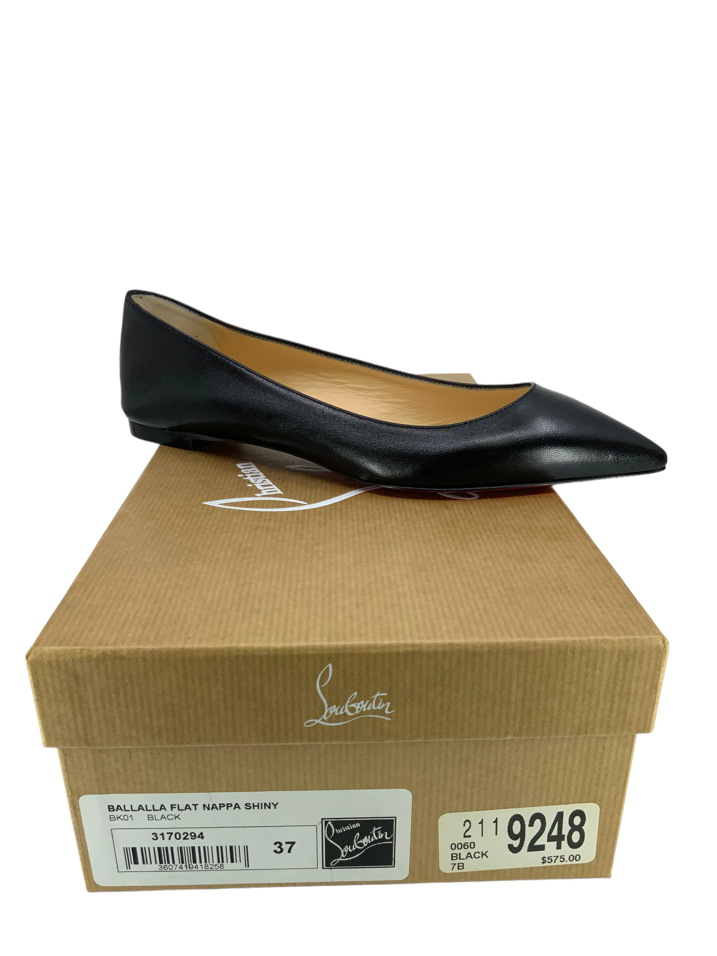 CHRISTIAN LOUBOUTIN Ballalla Leather Ballet Flats Size 7 NEW