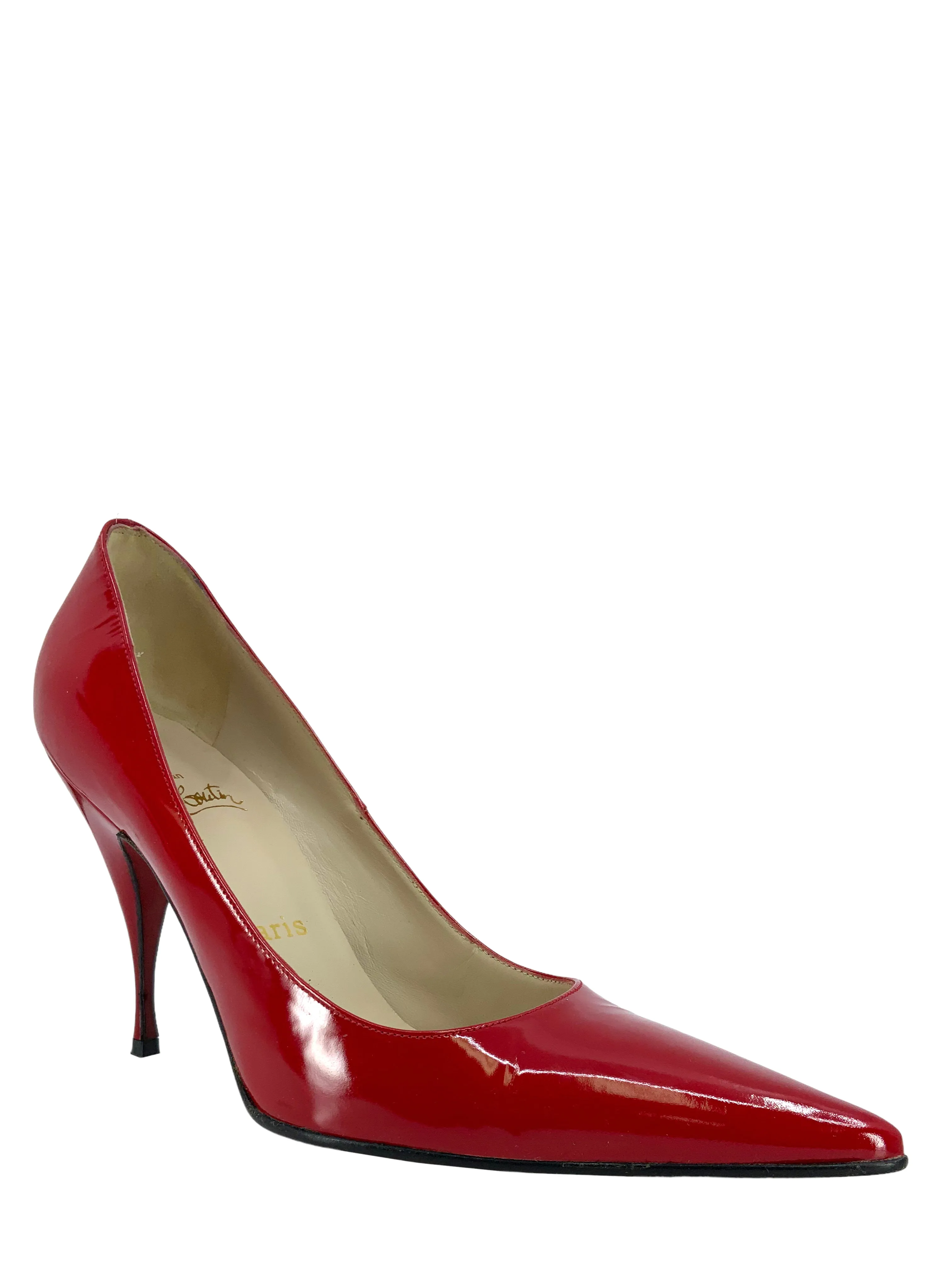 Christian Louboutin Patent Leather Point Toe Pumps Size 7.5