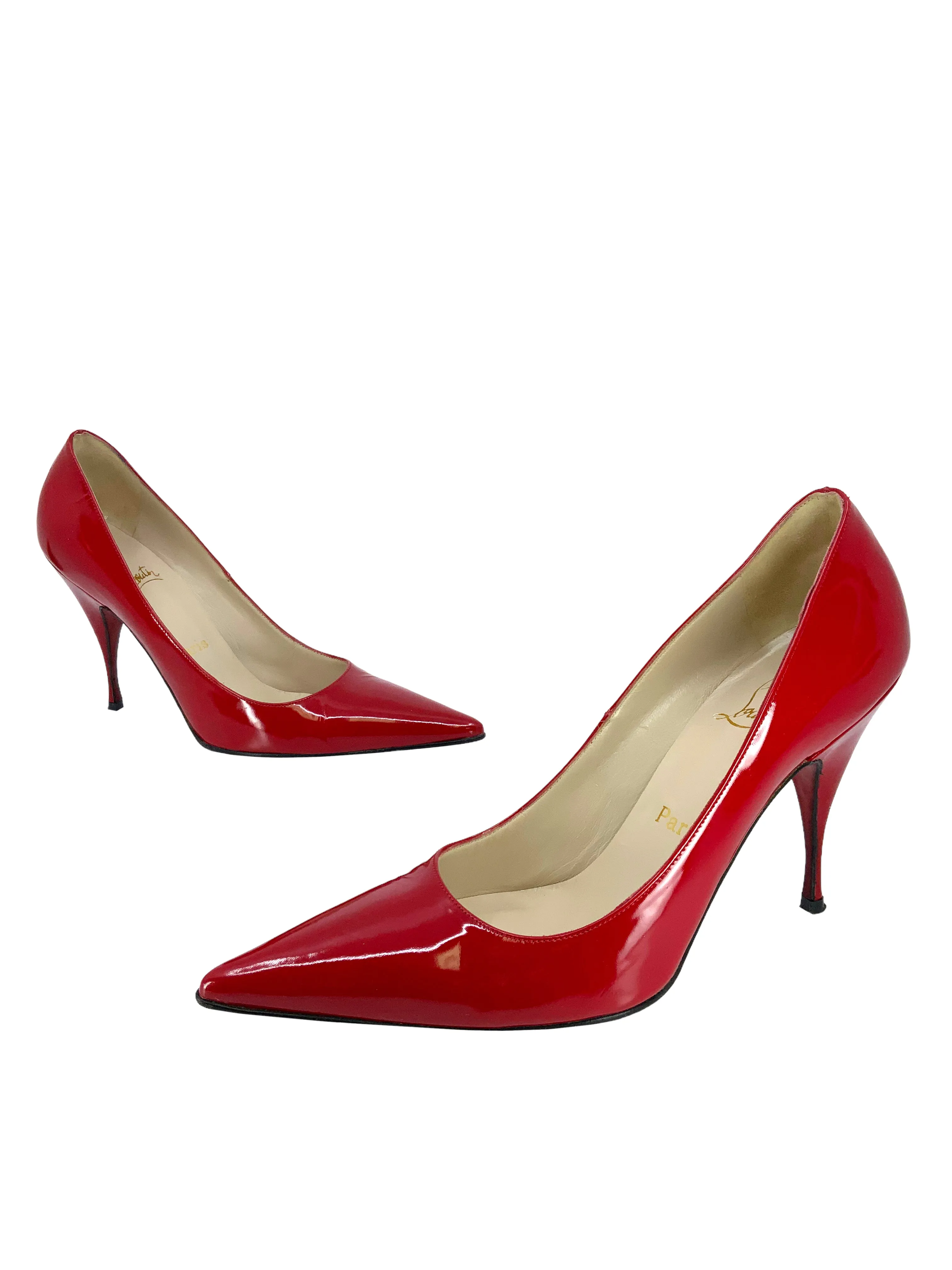 Christian Louboutin Patent Leather Point Toe Pumps Size 7.5