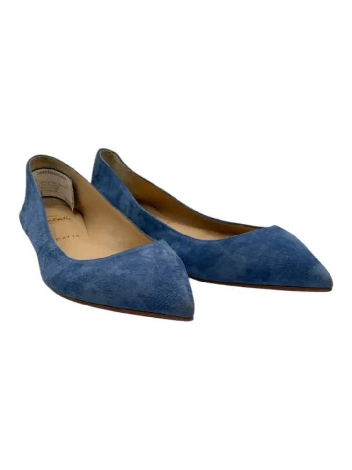 Christian Louboutin Shoe Size 38.5 Blue Suede Pointed Toe Flats