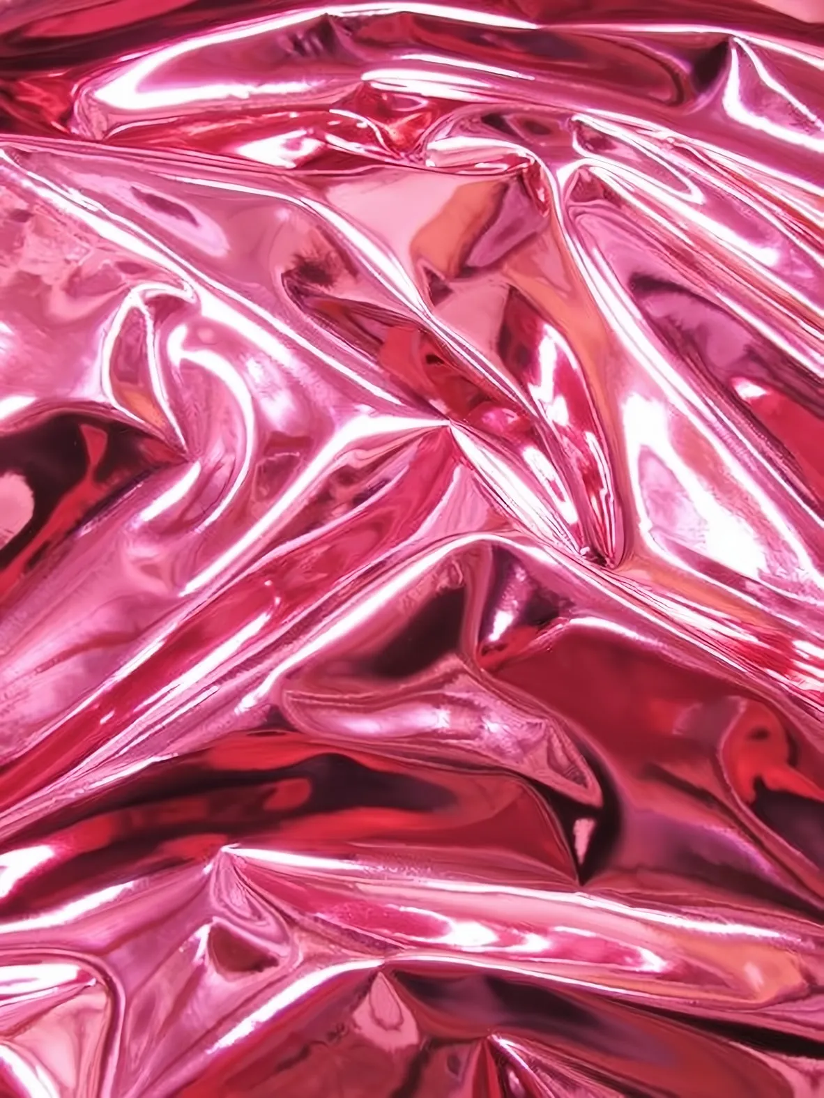 Chrome Mirror Reflective Vinyl Fabric / Fuchsia / By The Roll - 30 Yards