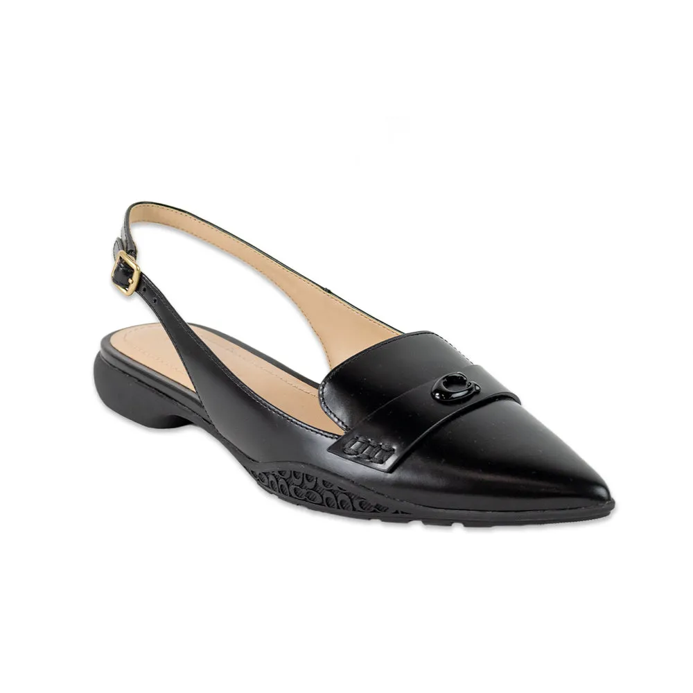 Coach "Carrie" Leather Pointed Toe Sling Back Flats