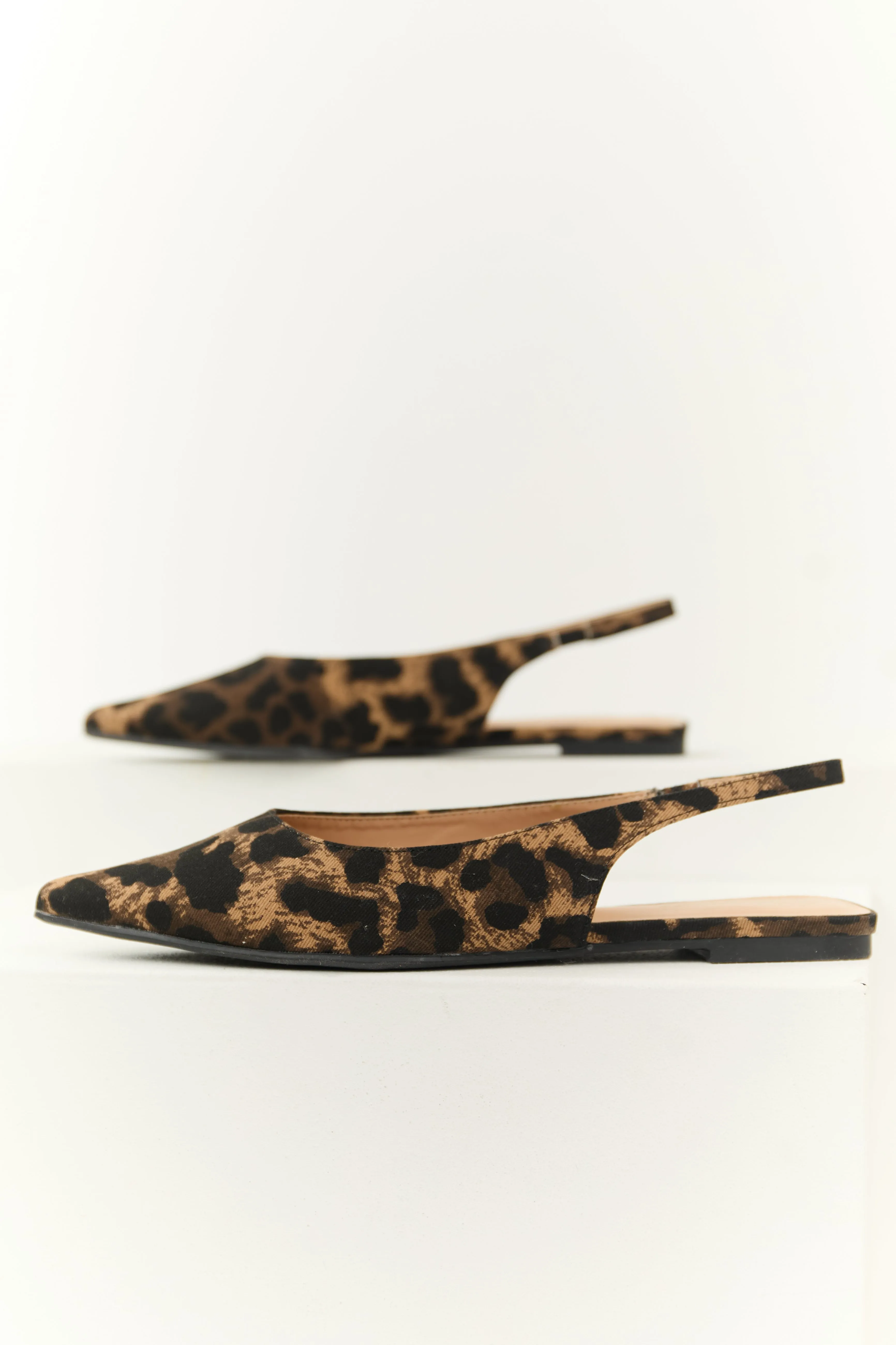 Cocoa Leopard Print Slingback Pointed Toe Flats