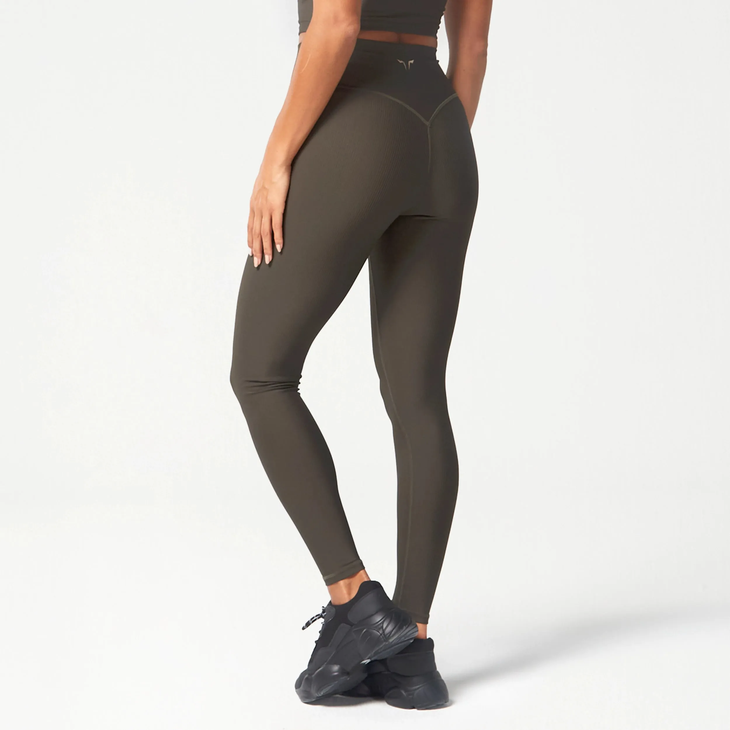 Code Ribbed Leggings 27" - Khaki