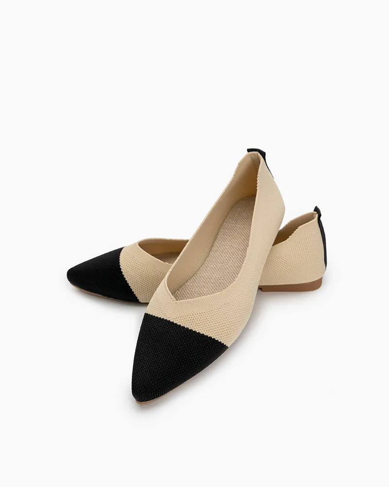 Colorblock Patchwork  V-Cut Flats