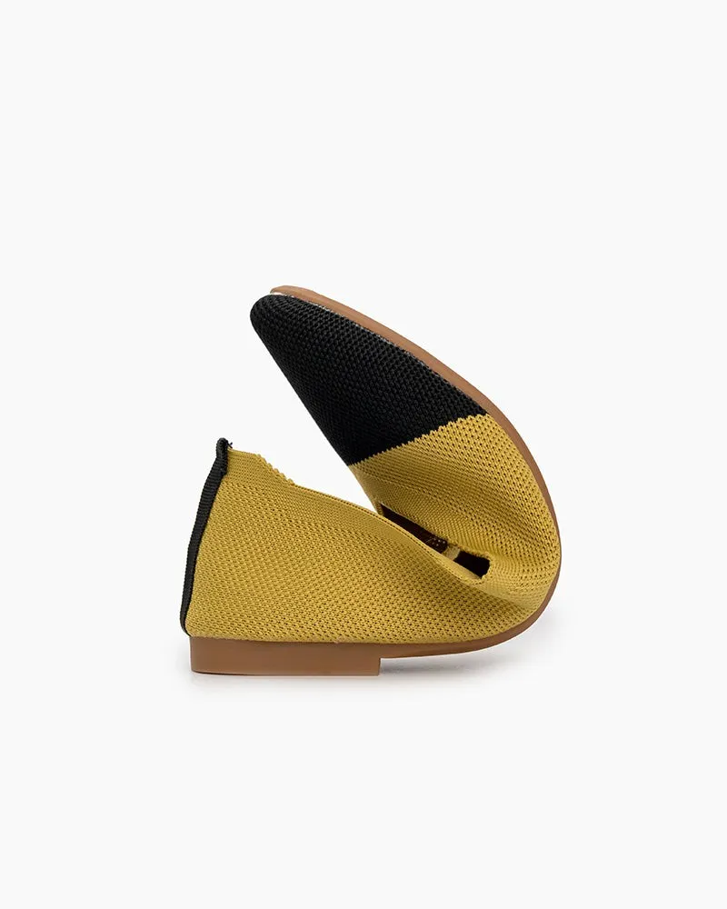 Colorblock Patchwork  V-Cut Flats