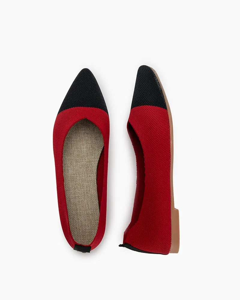 Colorblock Patchwork  V-Cut Flats