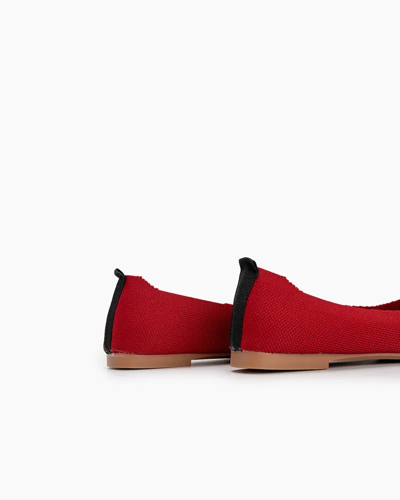 Colorblock Patchwork  V-Cut Flats