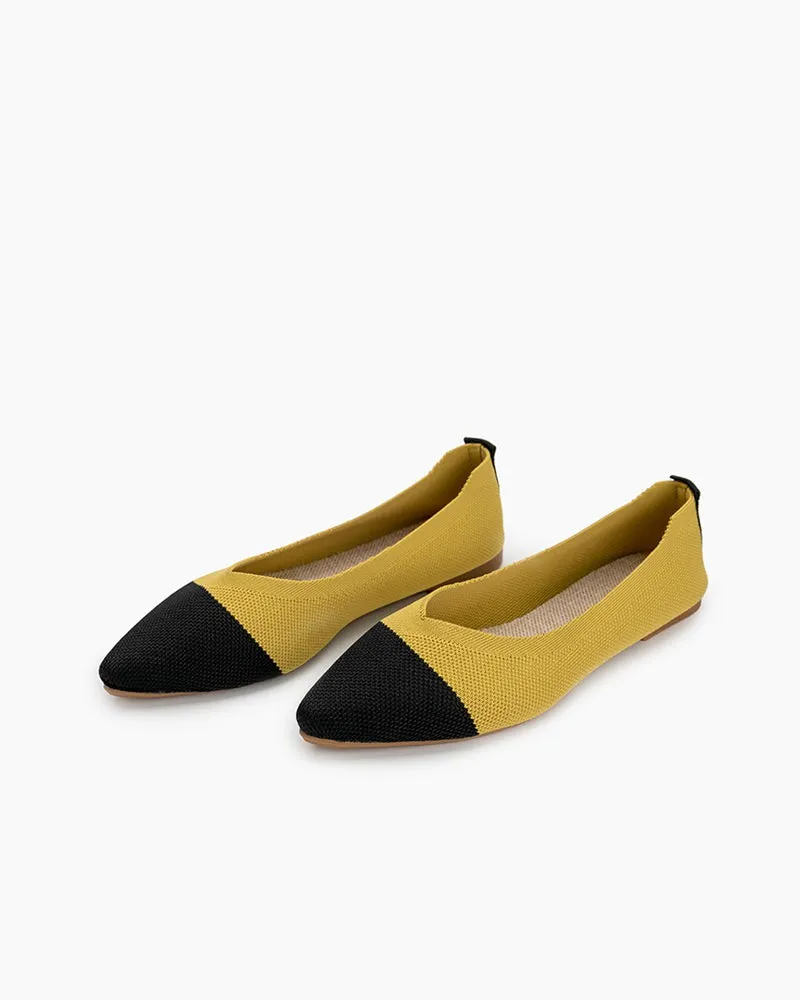 Colorblock Patchwork  V-Cut Flats