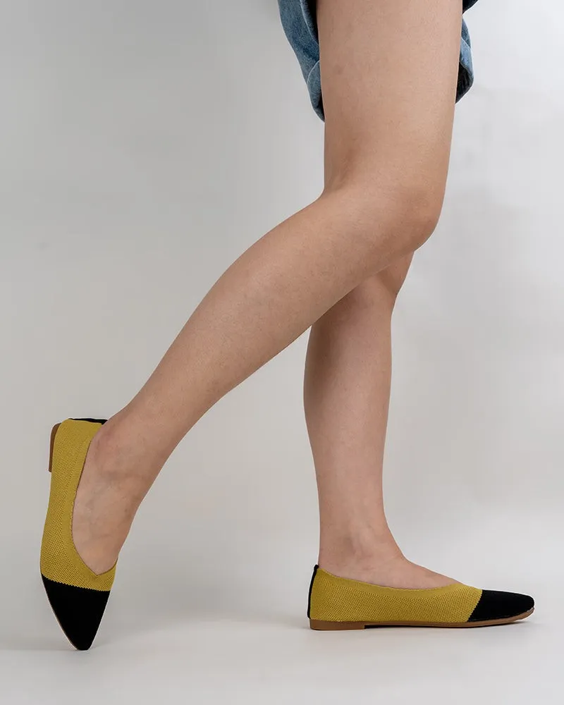 Colorblock Patchwork  V-Cut Flats