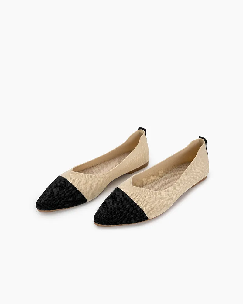 Colorblock Patchwork  V-Cut Flats