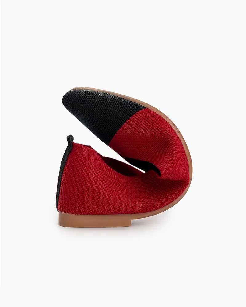 Colorblock Patchwork  V-Cut Flats