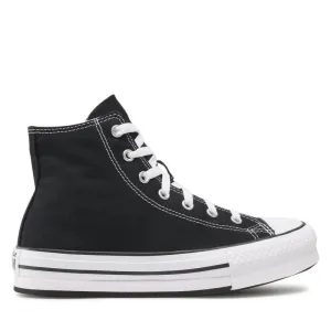 Converse sneakers alta in tela da ragazza Chuck Taylor All Star Eva Lift Hi 272855C nero-bianco