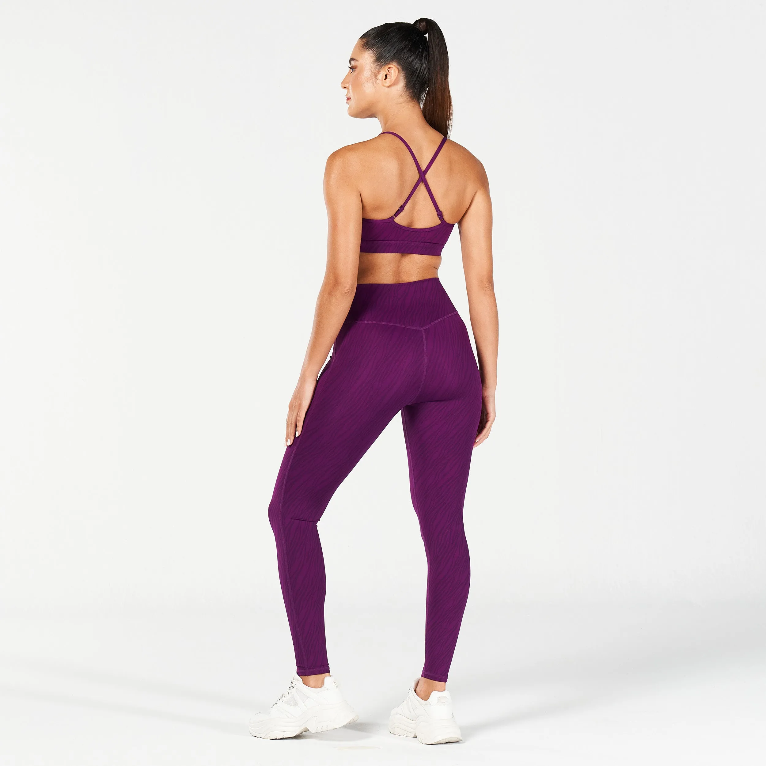 Core Wild Print Leggings - Dark Purple