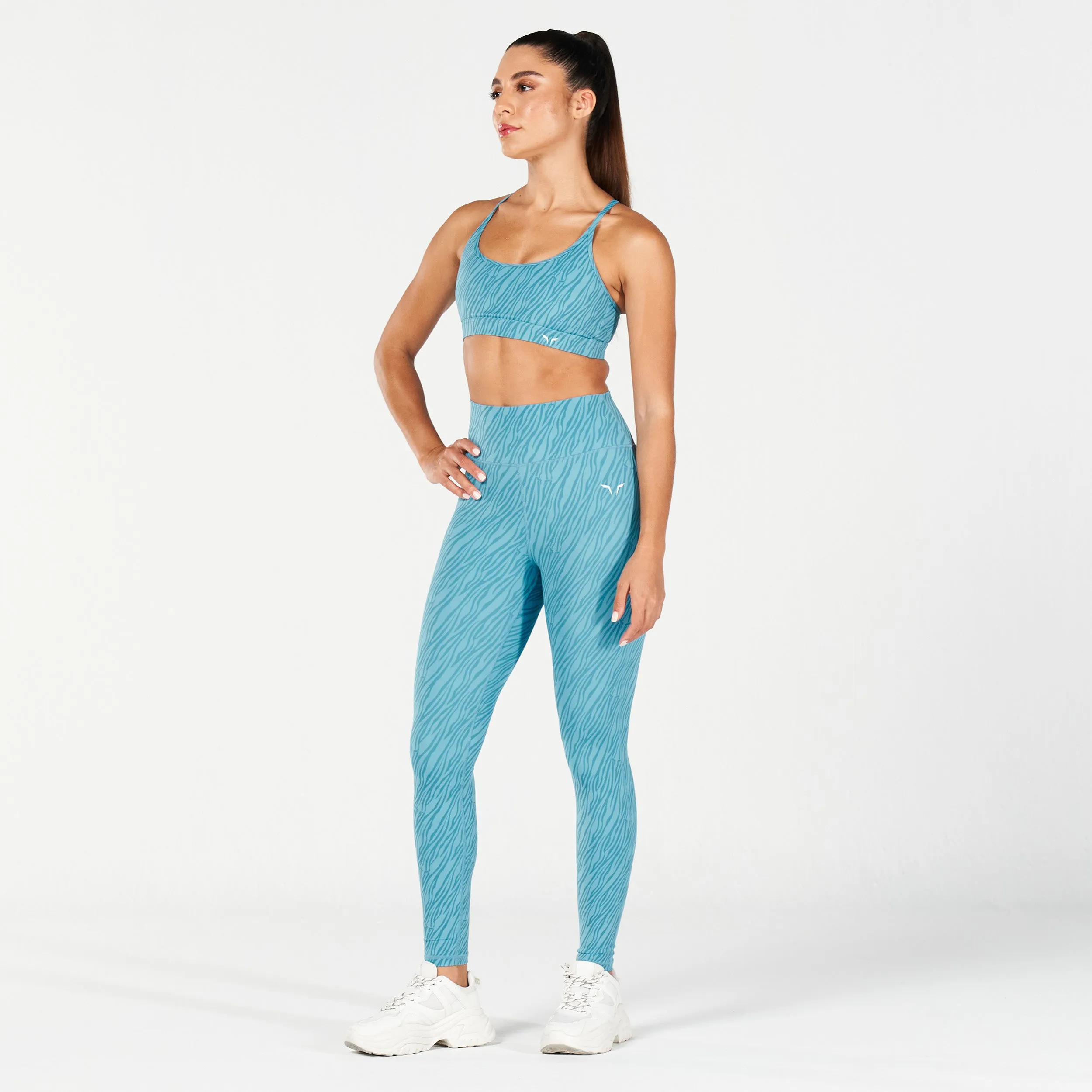 Core Wild Print Leggings - Delph Blue