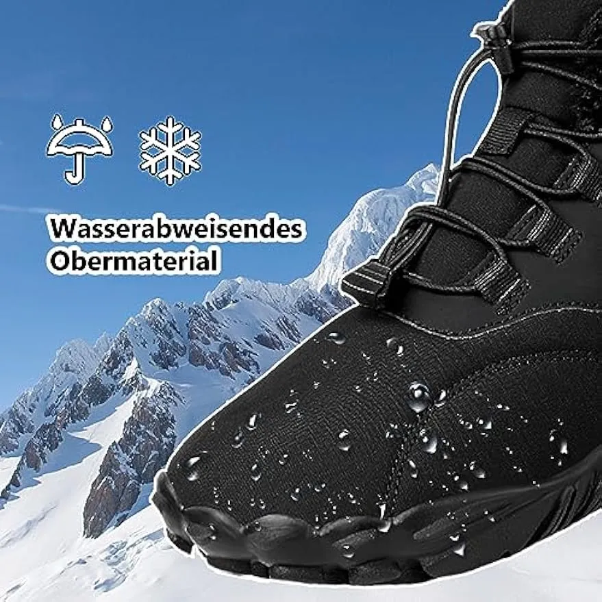 Damen Barfußschuhe Zehenschuhe, Winterschuhe Schneestiefel Schnell Trocknend Traillaufschuhe, Weich Leicht Fitnessschuhe Atmungsaktiv Aquaschuhe mit rutschfest Sohle & Breiter Zehenbox