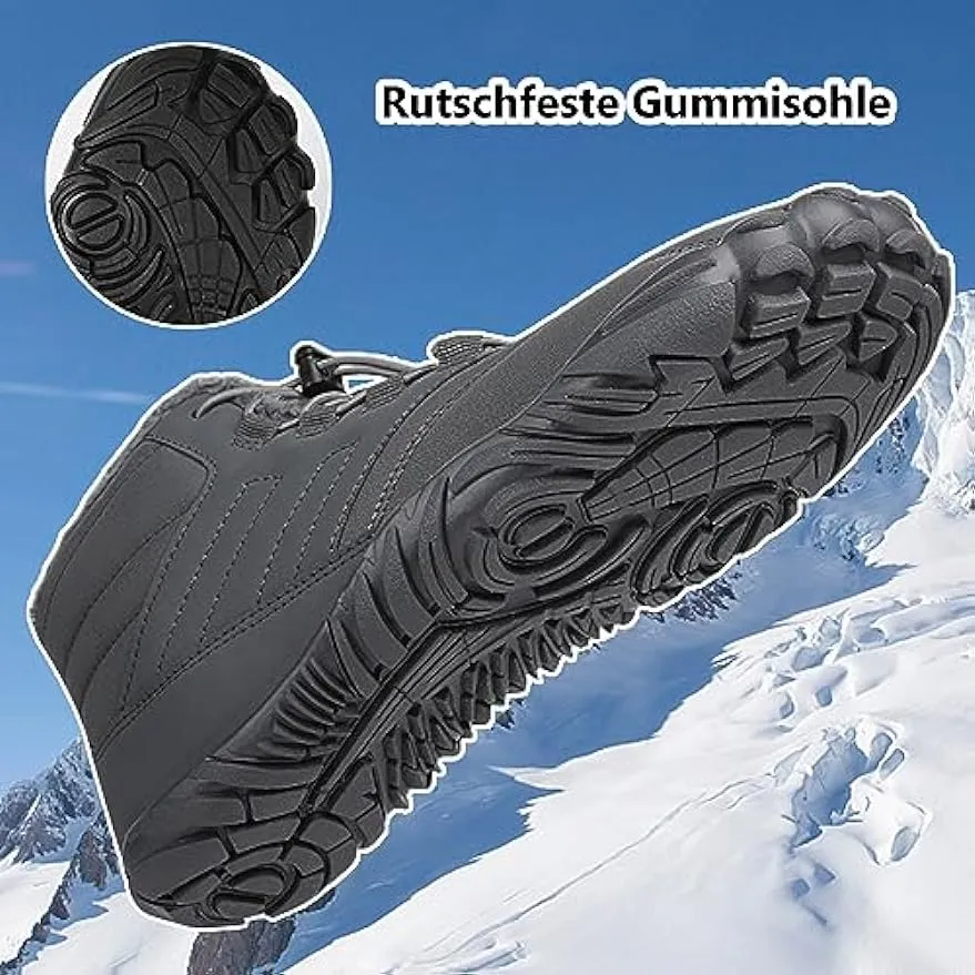 Damen Barfußschuhe Zehenschuhe, Winterschuhe Schneestiefel Schnell Trocknend Traillaufschuhe, Weich Leicht Fitnessschuhe Atmungsaktiv Aquaschuhe mit rutschfest Sohle & Breiter Zehenbox