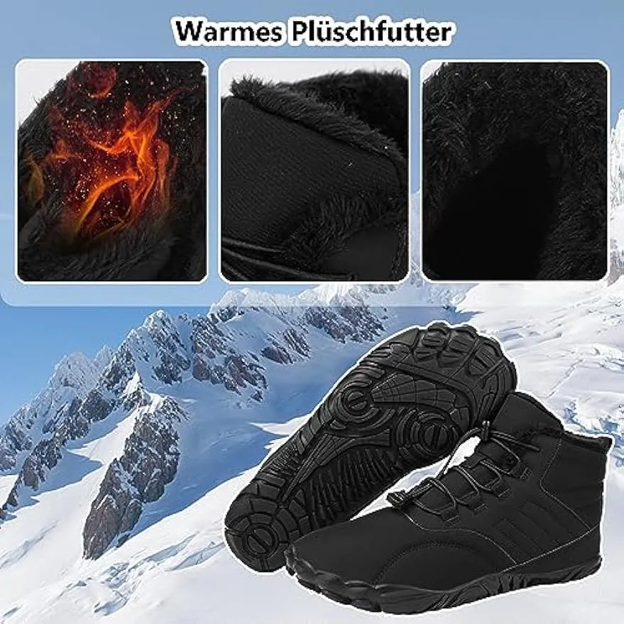 Damen Barfußschuhe Zehenschuhe, Winterschuhe Schneestiefel Schnell Trocknend Traillaufschuhe, Weich Leicht Fitnessschuhe Atmungsaktiv Aquaschuhe mit rutschfest Sohle & Breiter Zehenbox