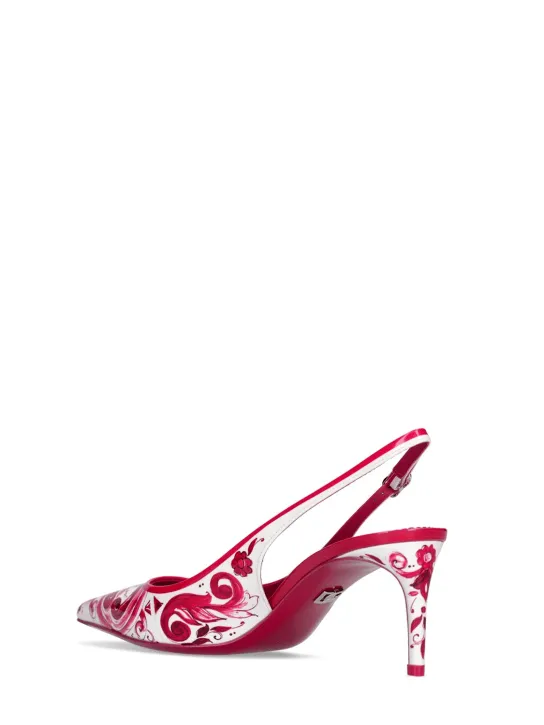 Dolce&amp;Gabbana   60mm Lollo Maiolica leather slingbacks 