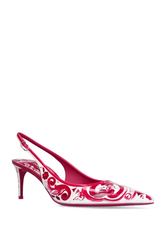 Dolce&amp;Gabbana   60mm Lollo Maiolica leather slingbacks 