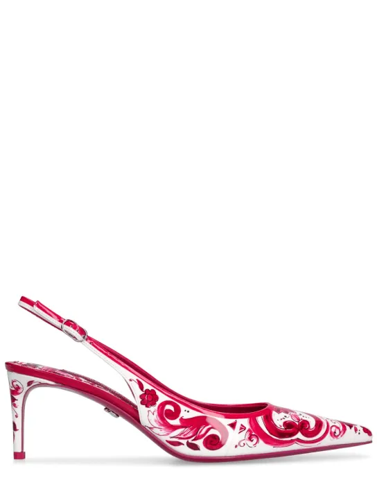 Dolce&amp;Gabbana   60mm Lollo Maiolica leather slingbacks 