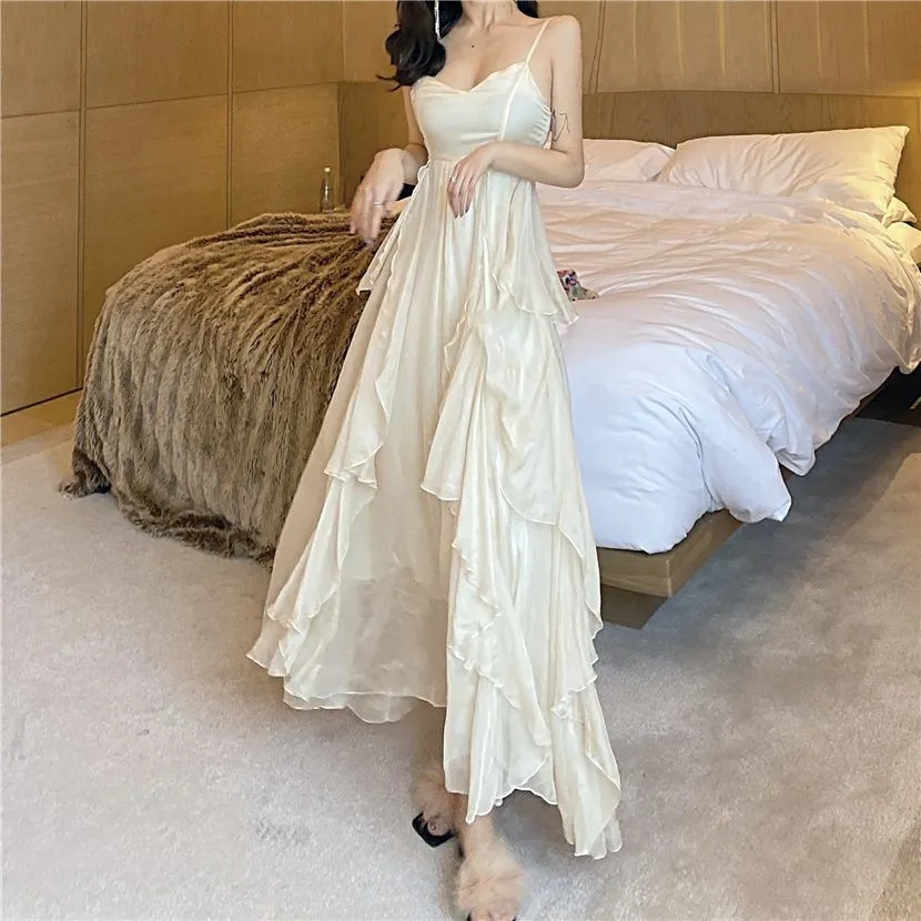 Dress Sets Women Solid Empire Elegant Girlish Leisure Korean Style Female 2021 Summer Outfits Lovely Vintage Ankle-length Chic