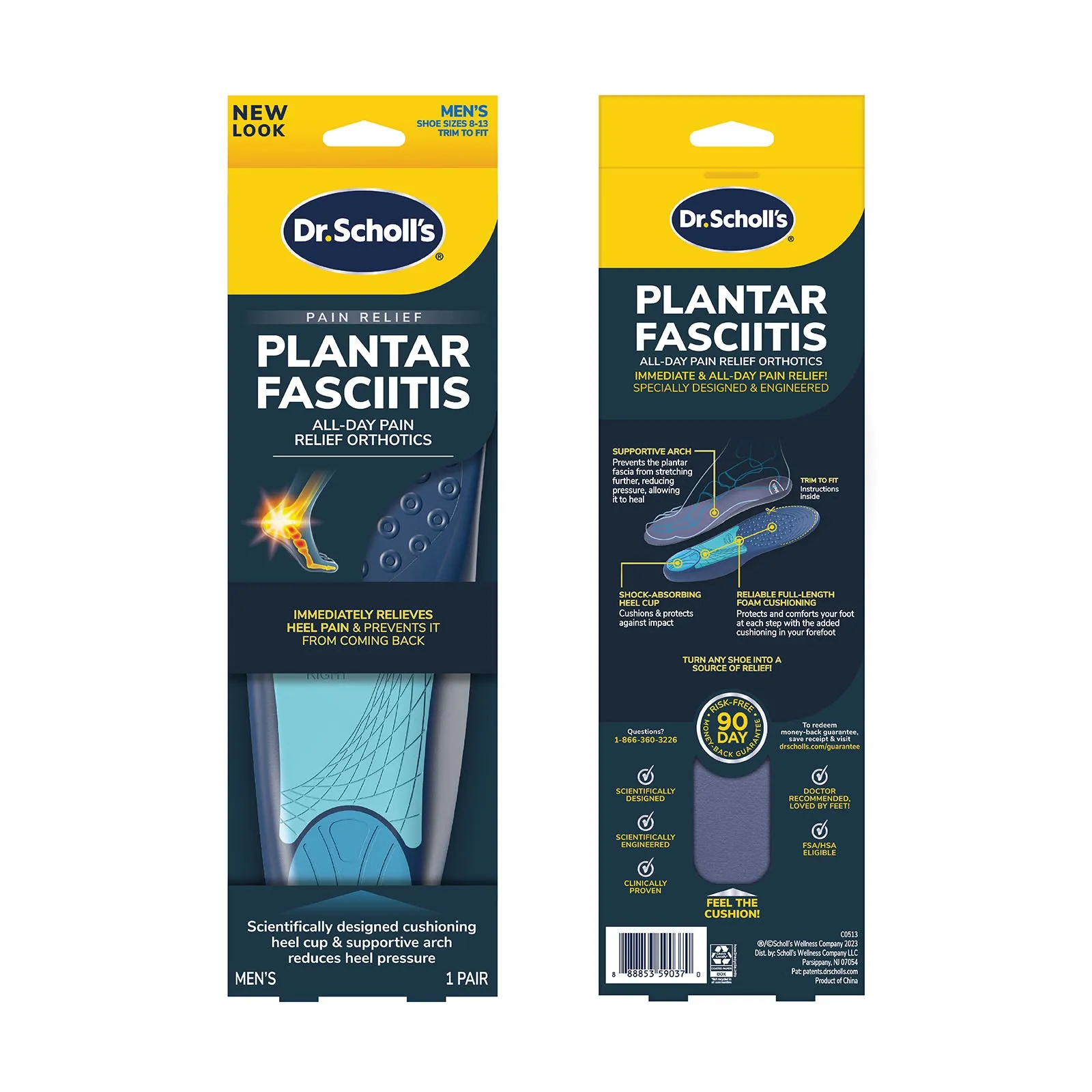 Dr.Scholl Plantar Fasciitis All-Day Pain Relief Orthotics Men