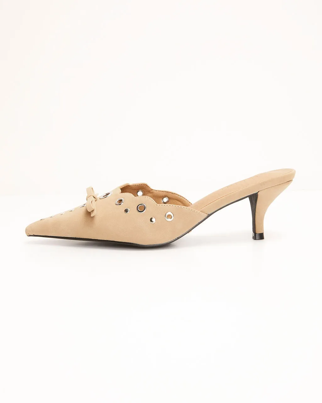 Eden Pointed Toe Kitten Heel Mule