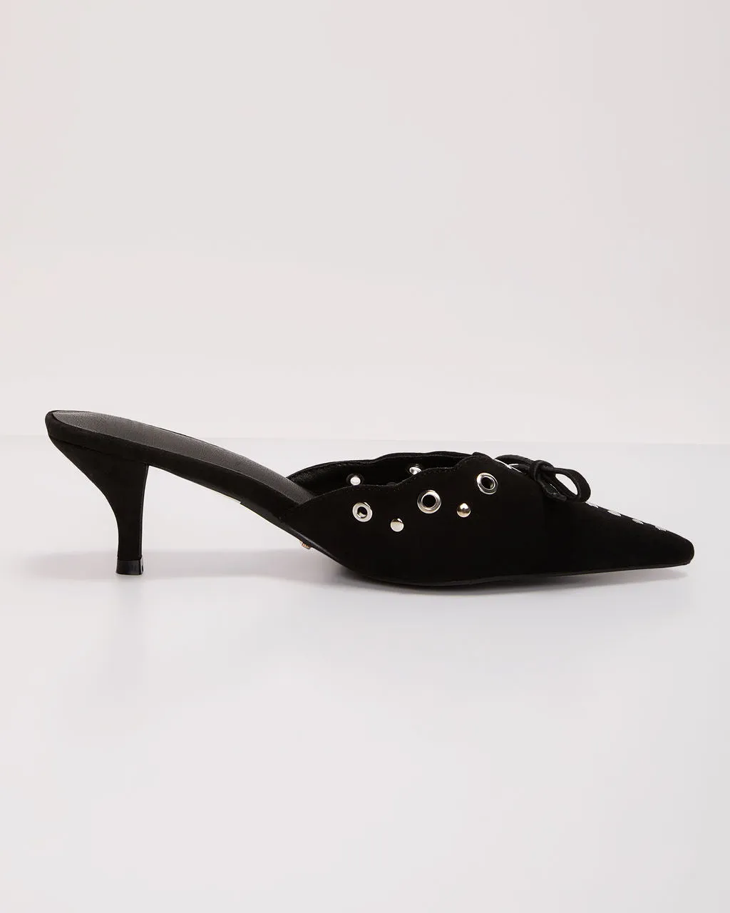 Eden Pointed Toe Kitten Heel Mule