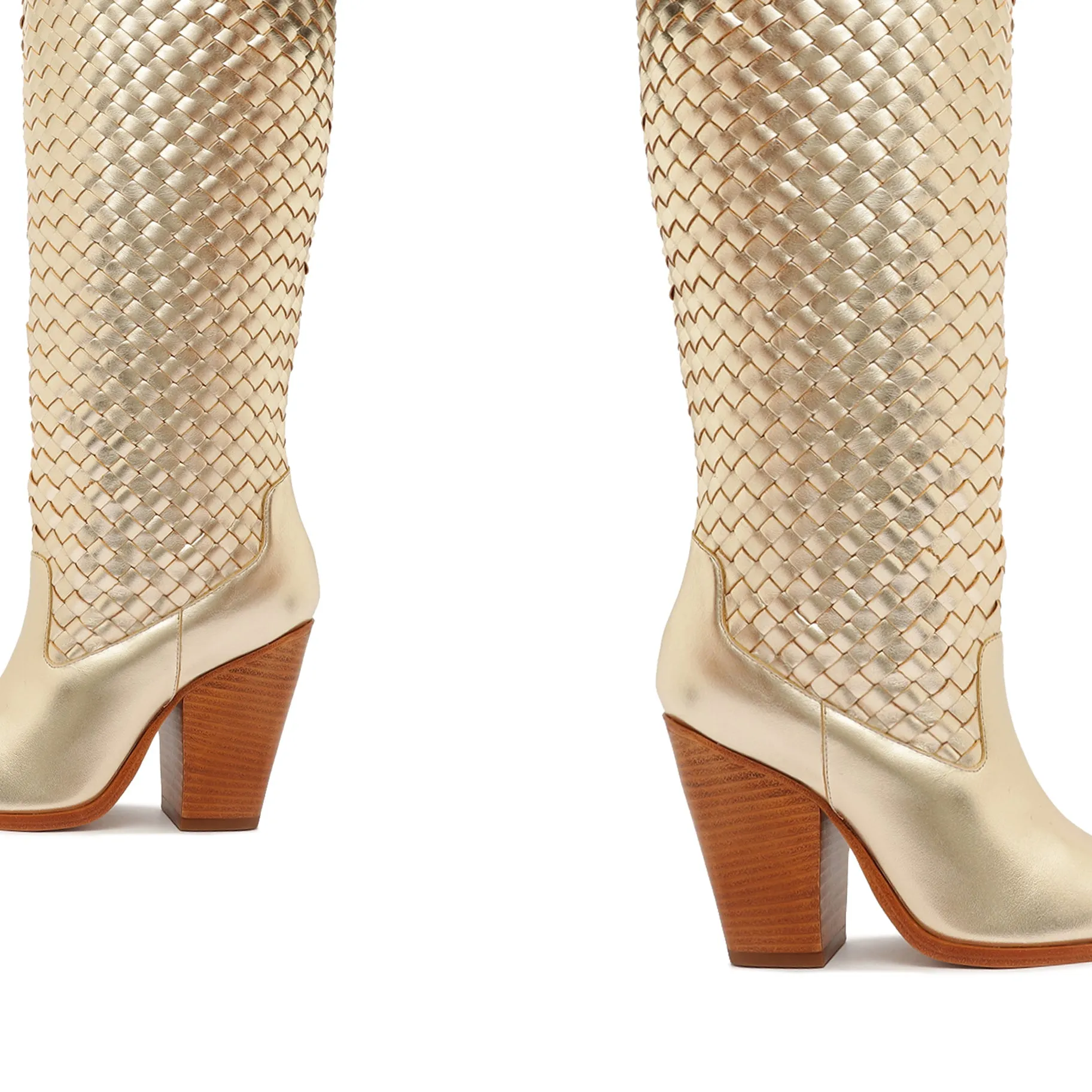 Ella Woven Metallic Leather Boot