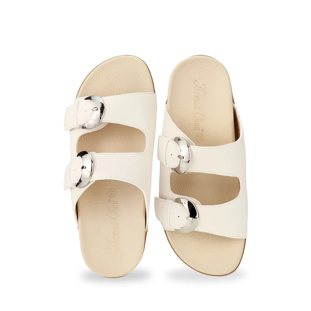 [EXTRA 20% off at cart][Wide-Fit] Duo Buckle Slide-One Flat Sandals