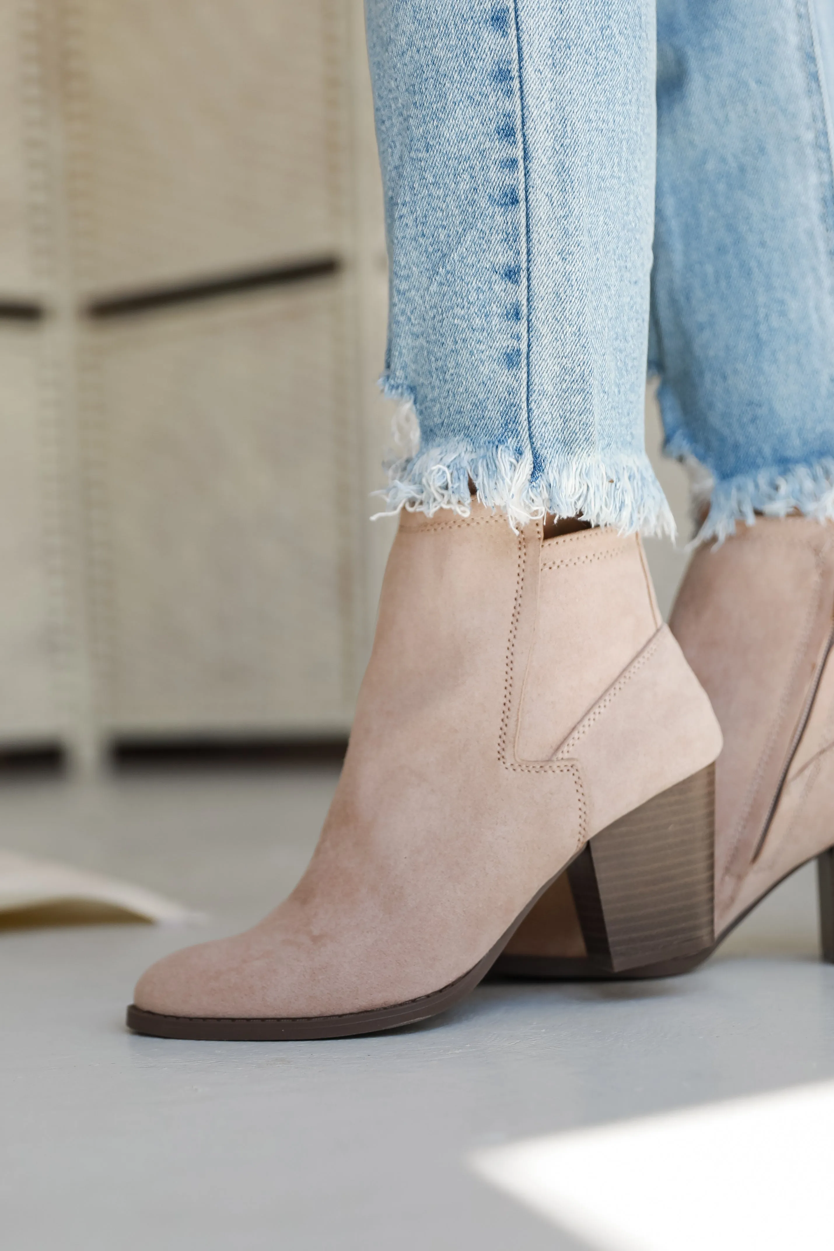 FINAL SALE - Right This Way Taupe Booties