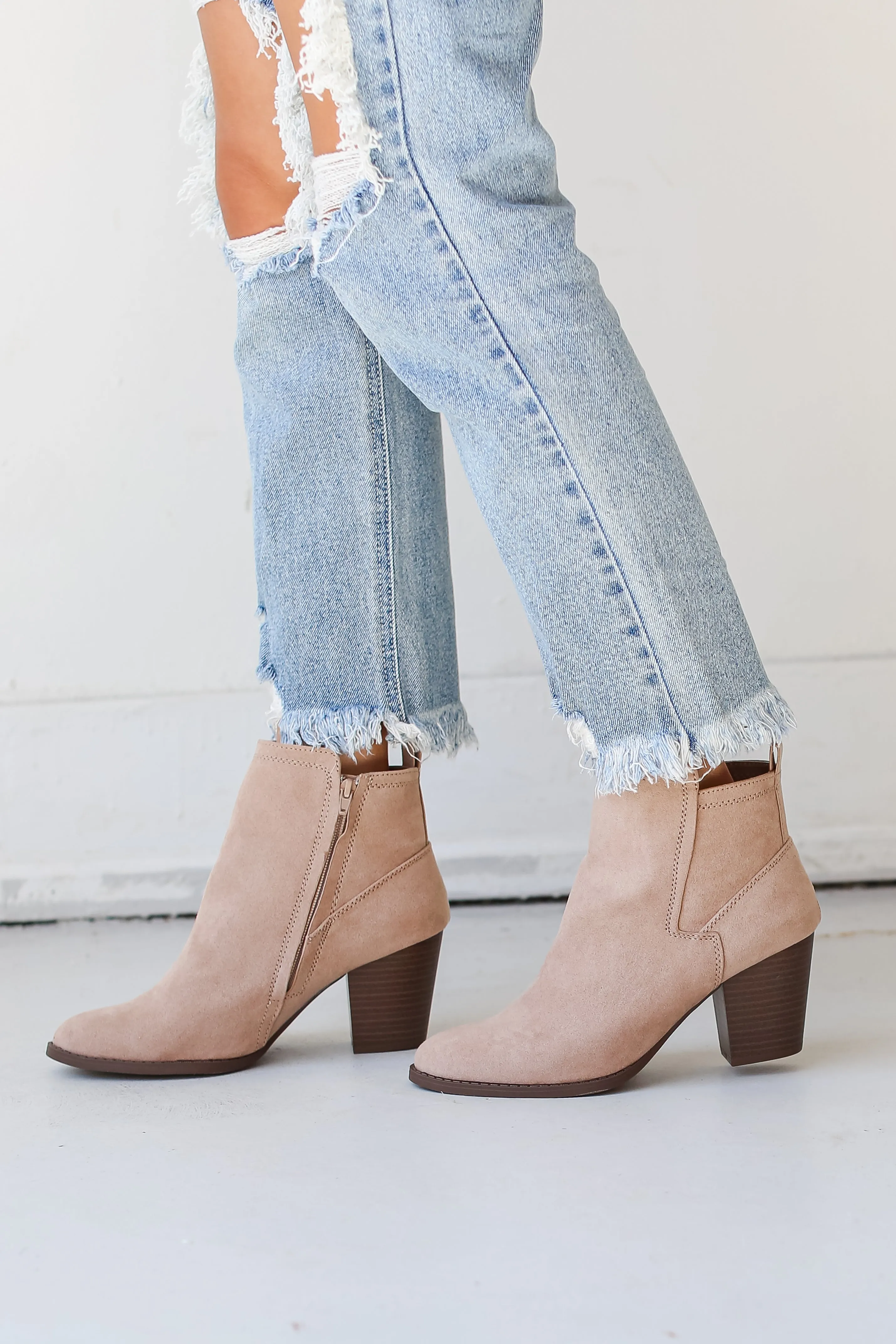 FINAL SALE - Right This Way Taupe Booties