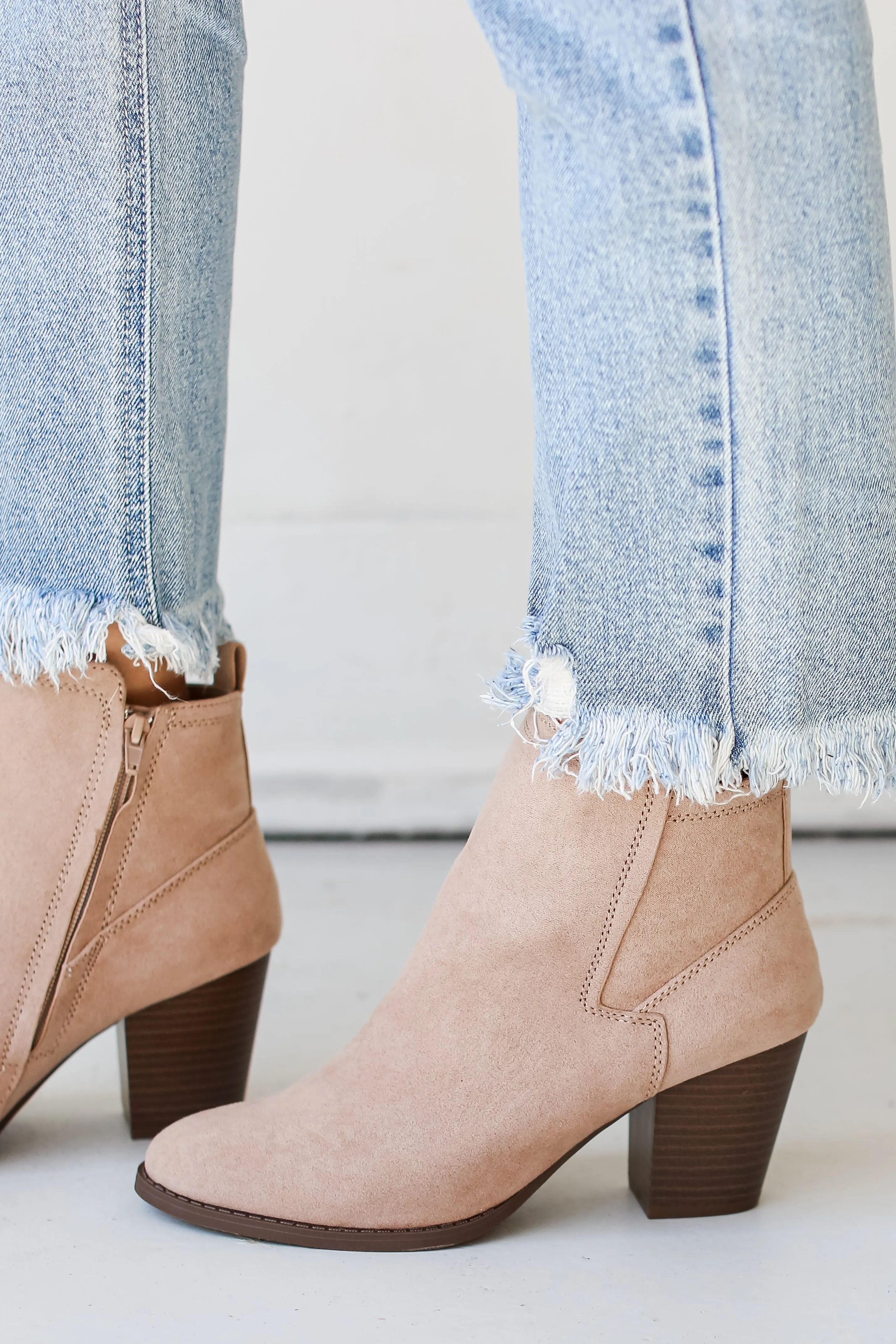 FINAL SALE - Right This Way Taupe Booties