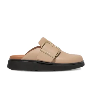 FitFlop Gen-FF Maxi Buckle Leather Mules Latte Beige