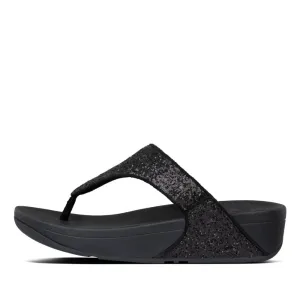 FitFlop Lulu Glitter Toe Post Sandals Black