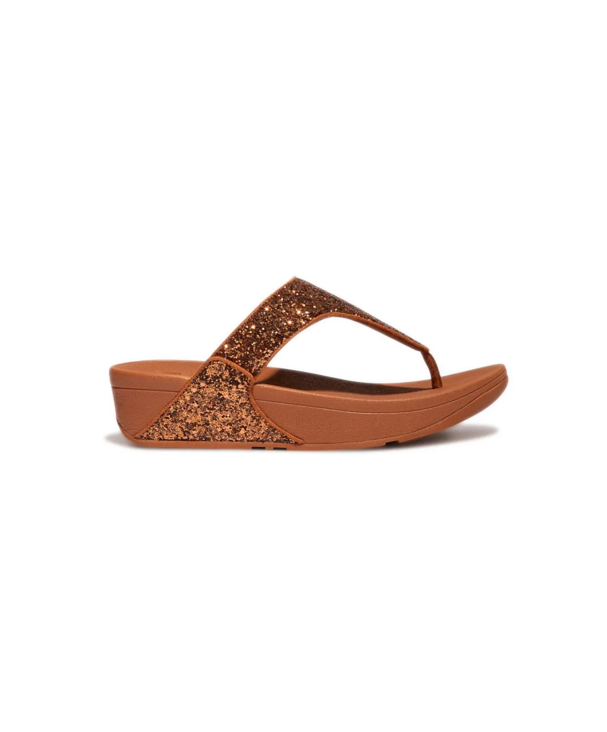 FitFlop Lulu Glitter Toe Post Sandals Brown